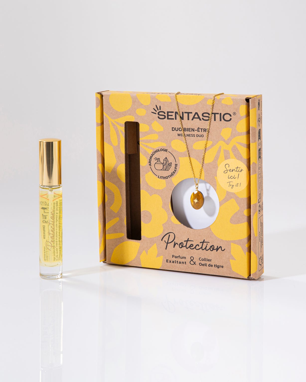 Coffret Sentastic parfum et collier pierre naturelle