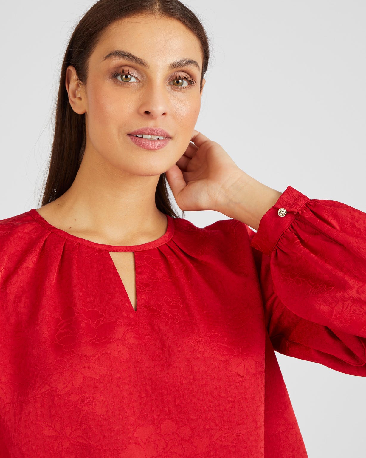 Blouse motif jacquard
