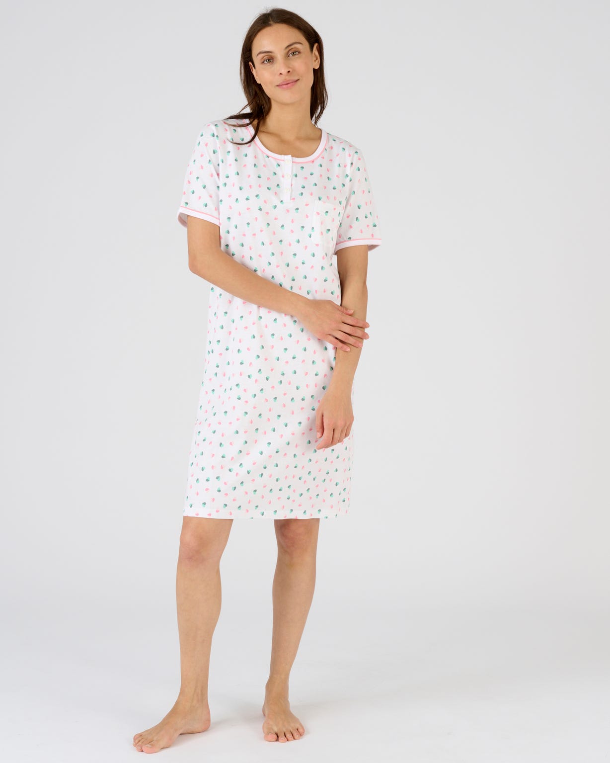 Chemise de nuit pur coton peigné