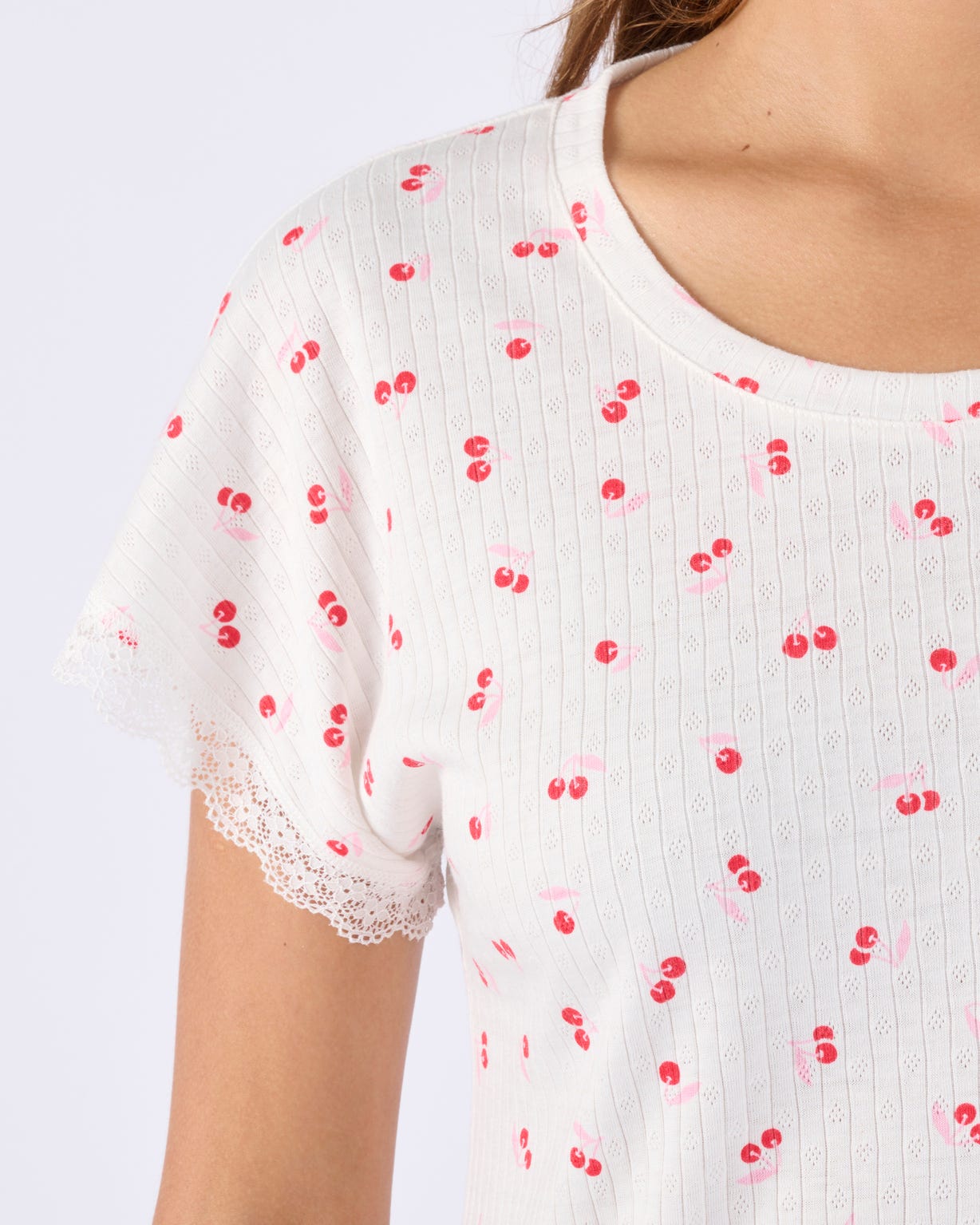 Chemise de nuit en maille pointelle