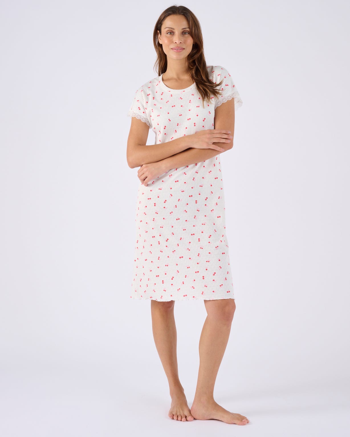 Chemise de nuit en maille pointelle