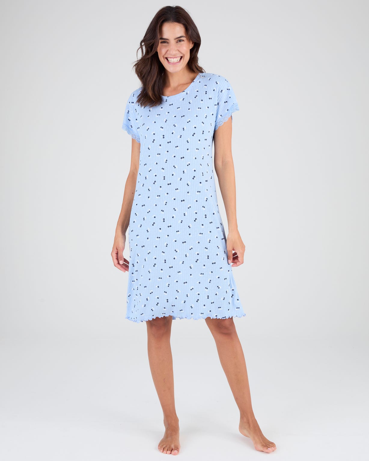 Chemise de nuit en maille pointelle