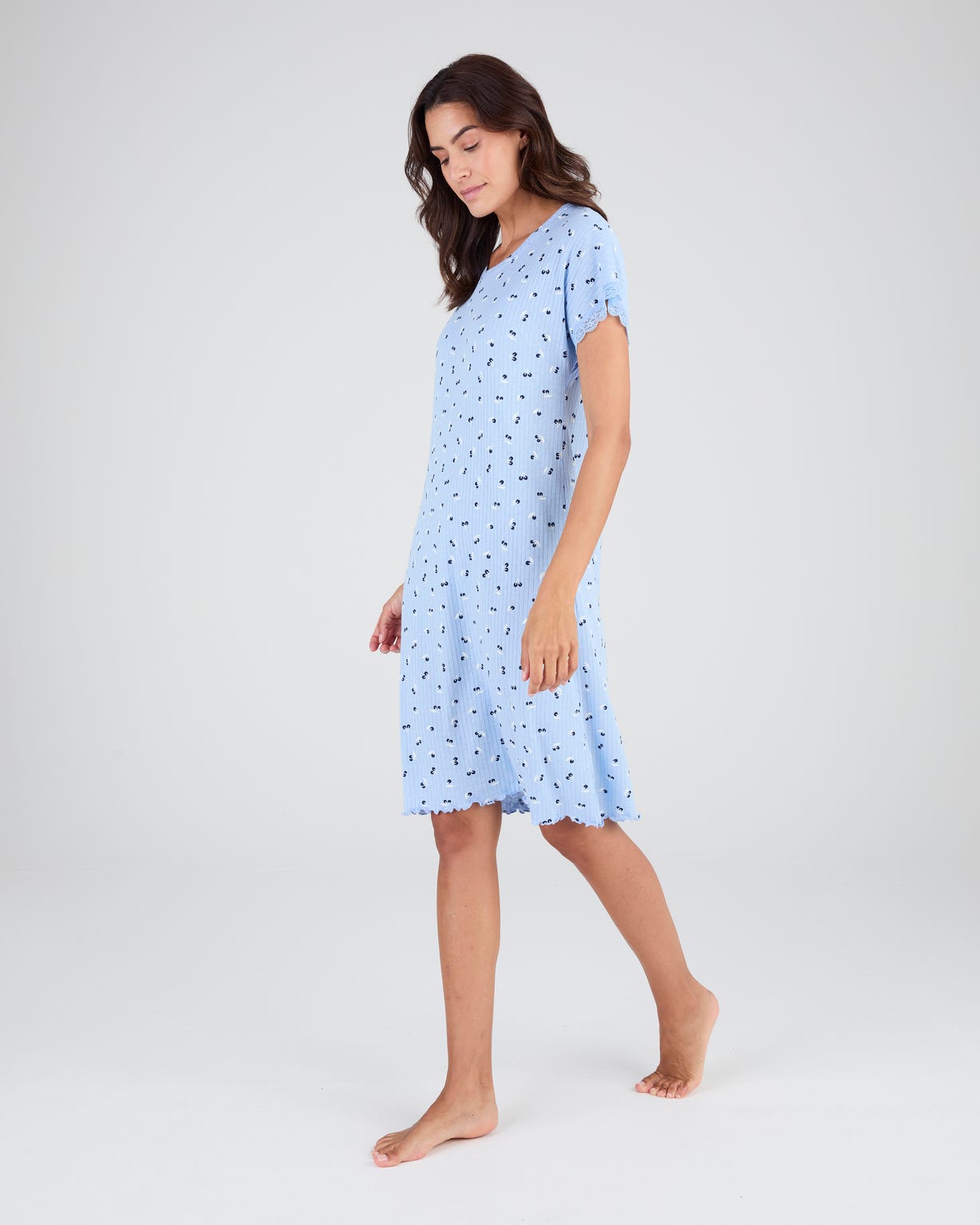 Chemise de nuit en maille pointelle