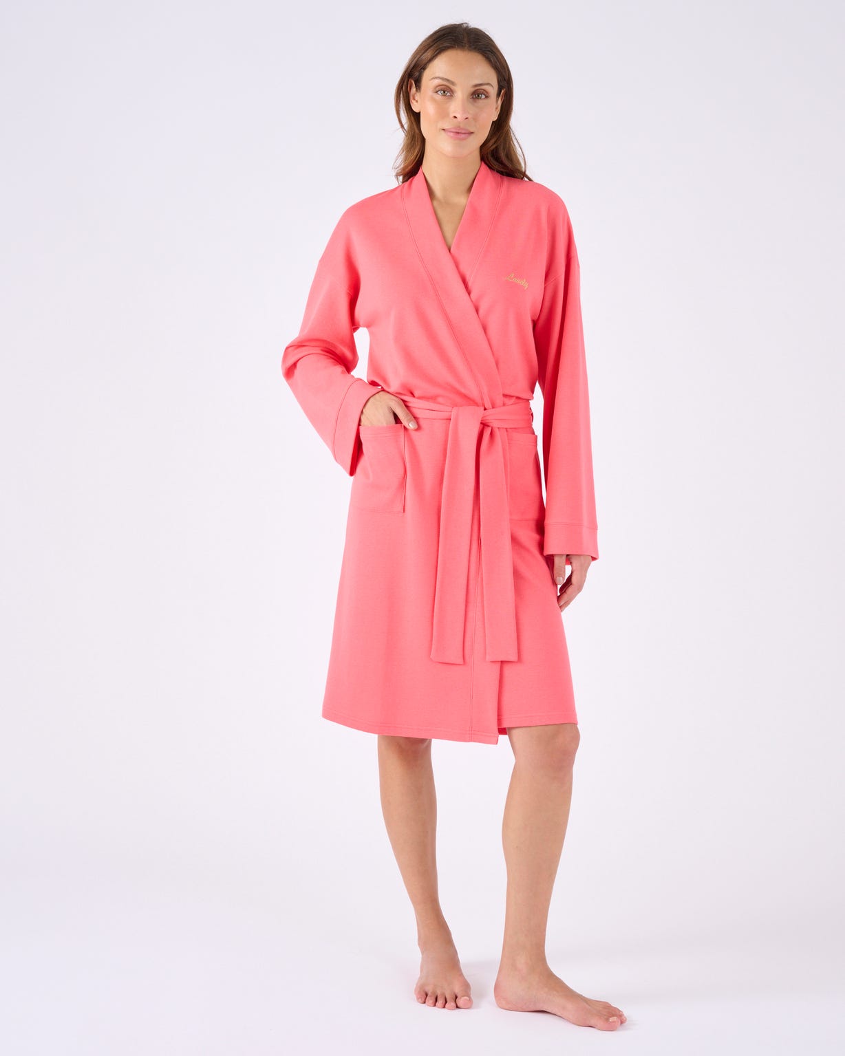 Robe de chambre en maille nid d'abeille