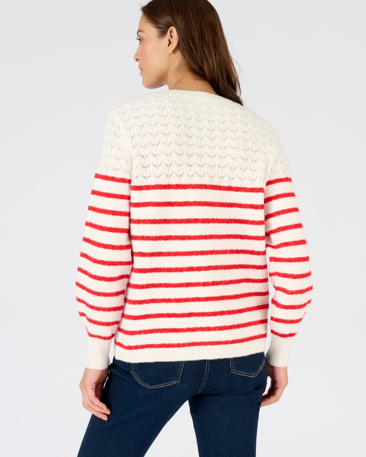 Pull rayures et maille ajourée Thermolactyl