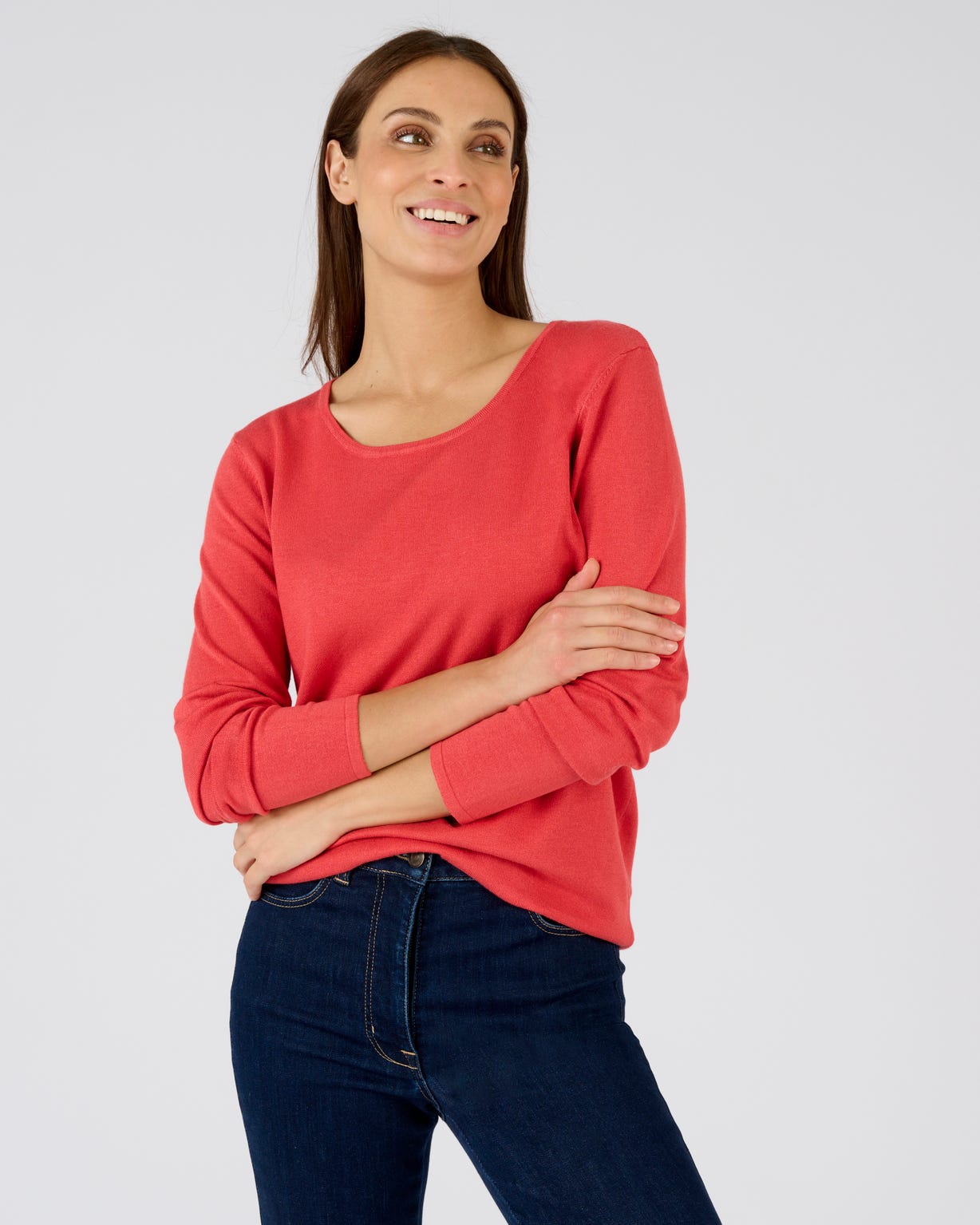 Pull maille fine uni ou imprimé