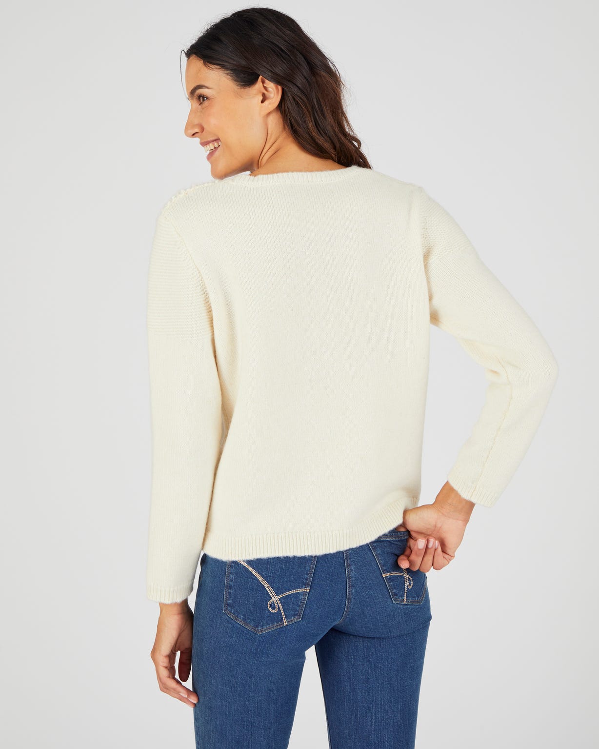 Pull maille bouclette en relief