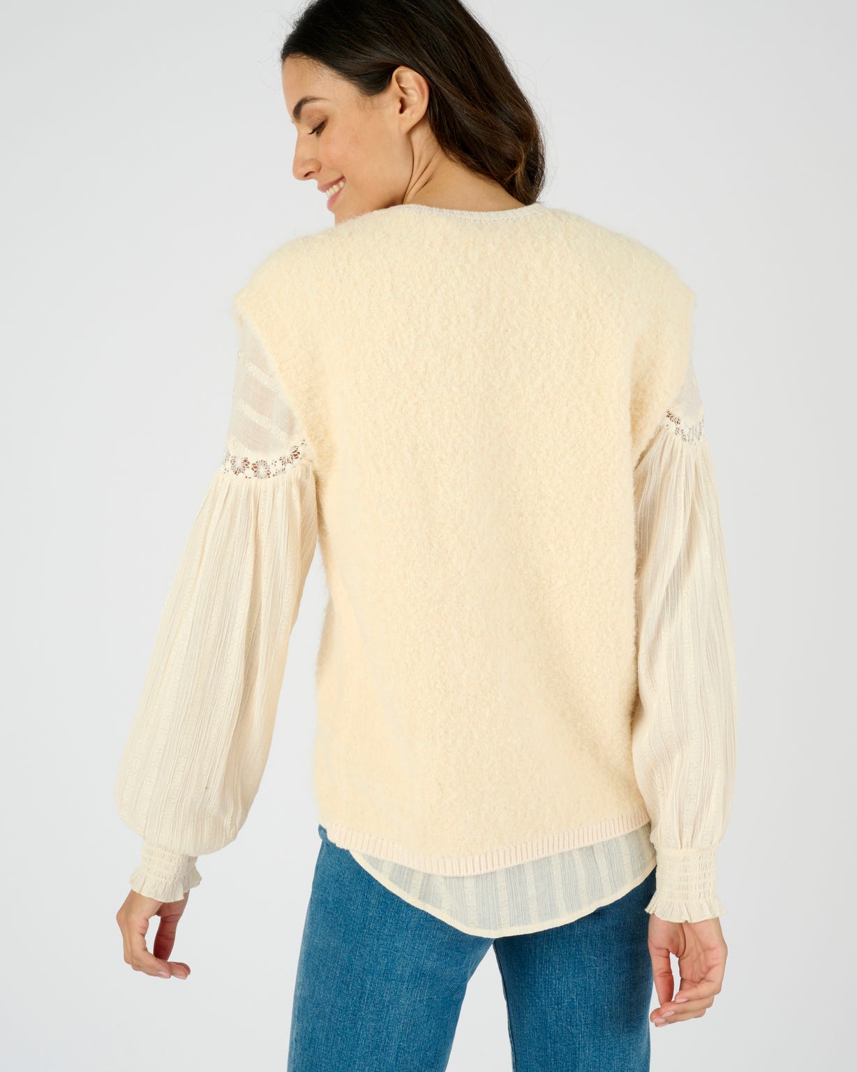 Gilet sans manches maille bouclette