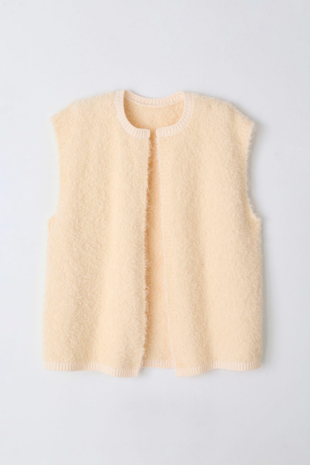 Gilet sans manches maille bouclette