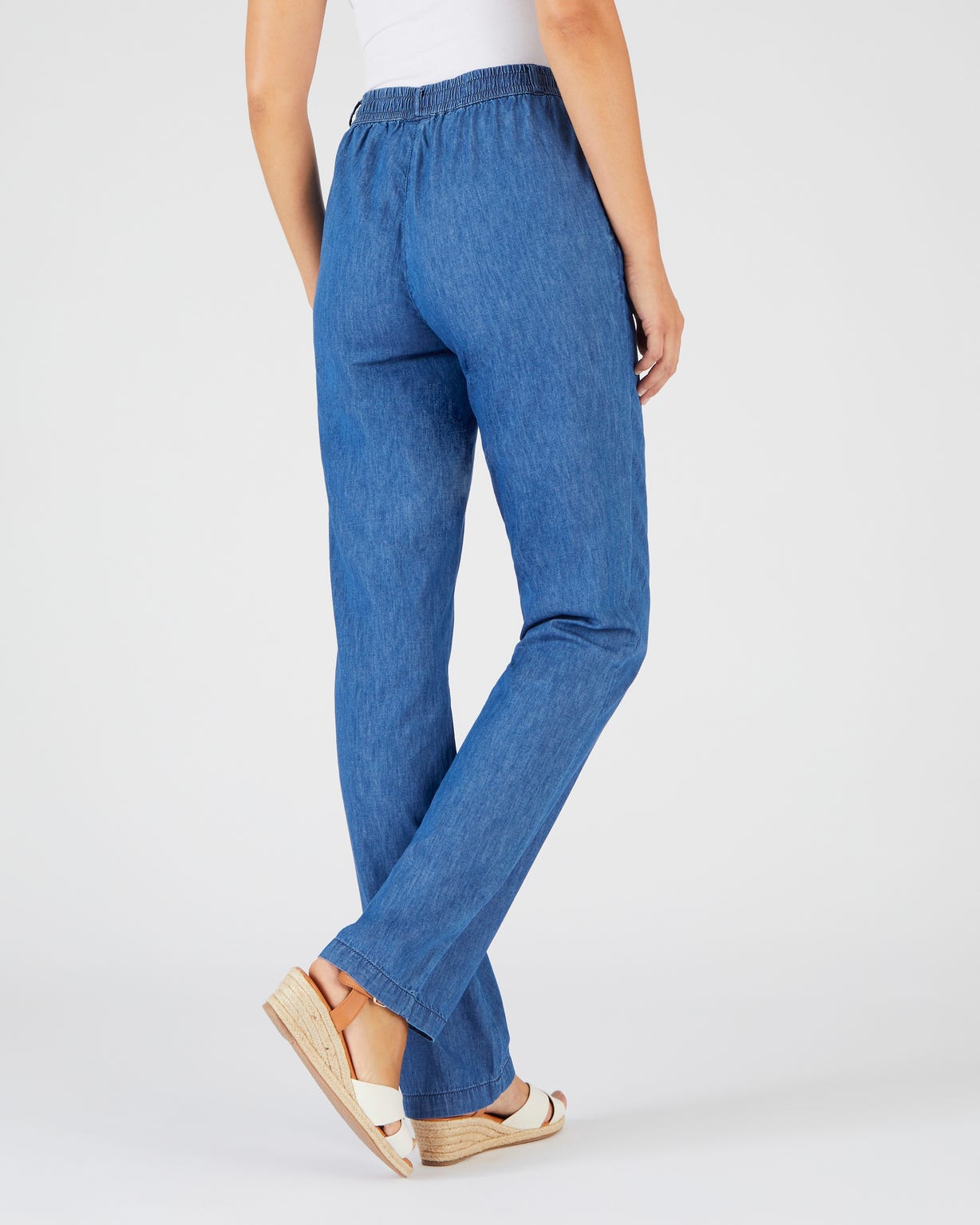 Pantalon tissu chambray