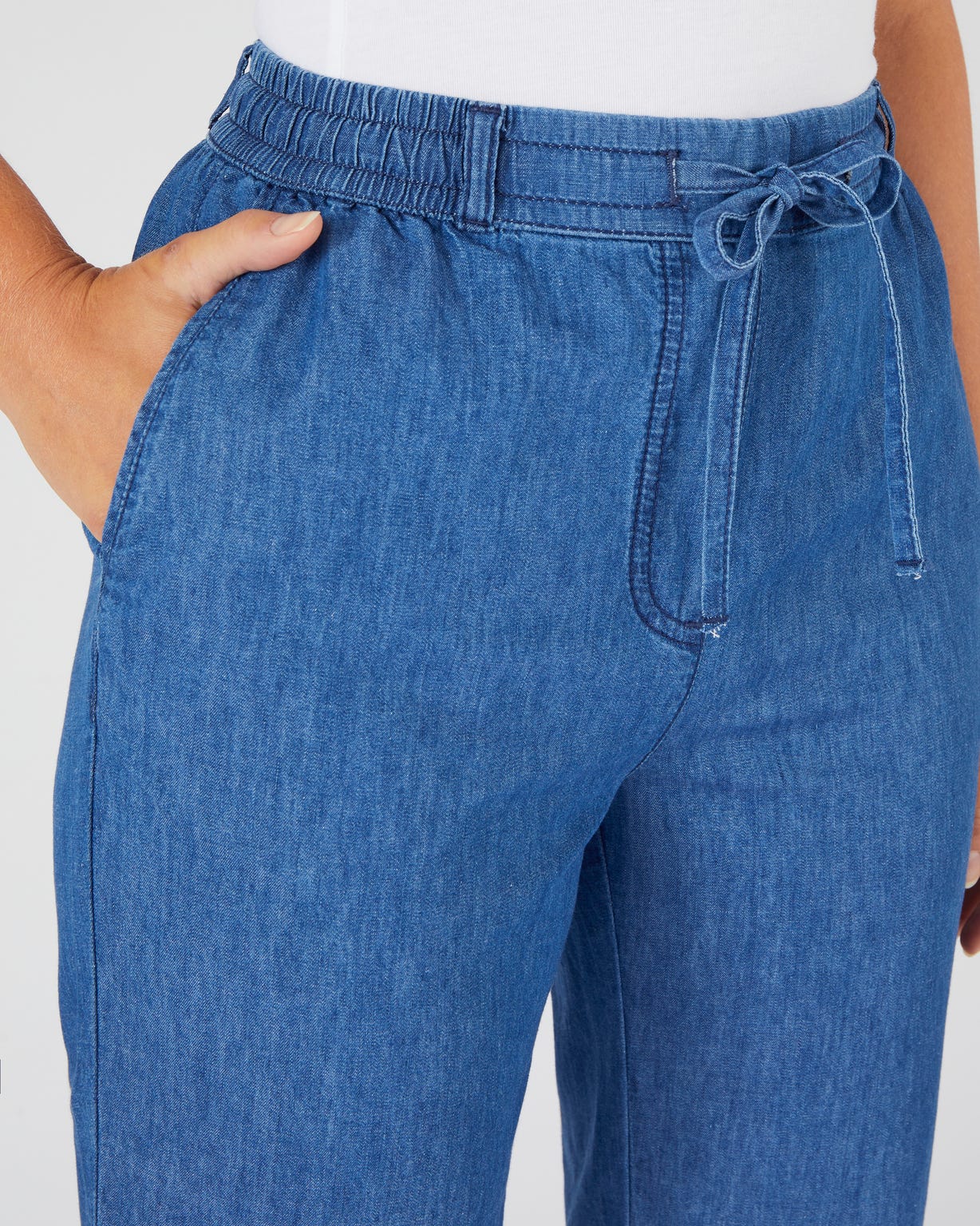 Pantalon tissu chambray