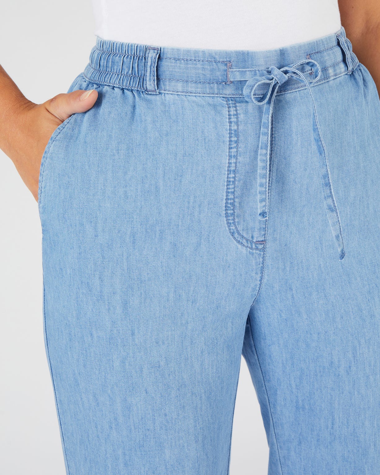 Pantacourt tissu chambray