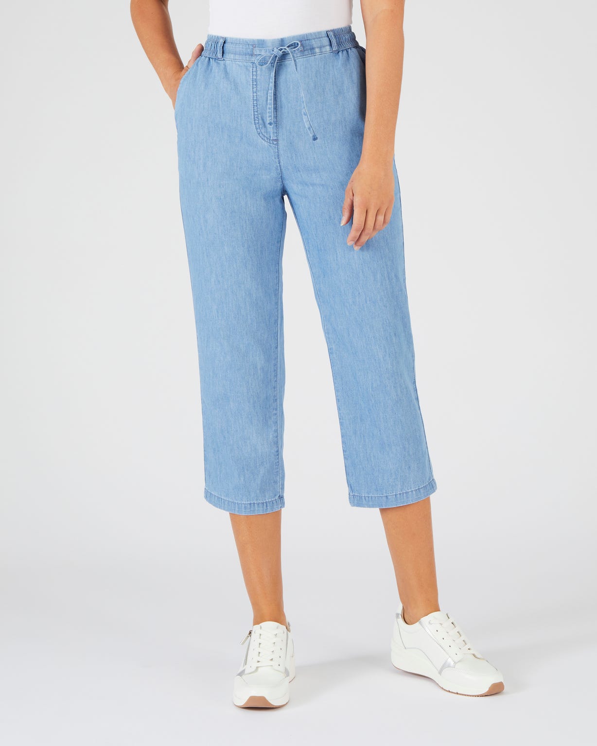 Pantacourt tissu chambray