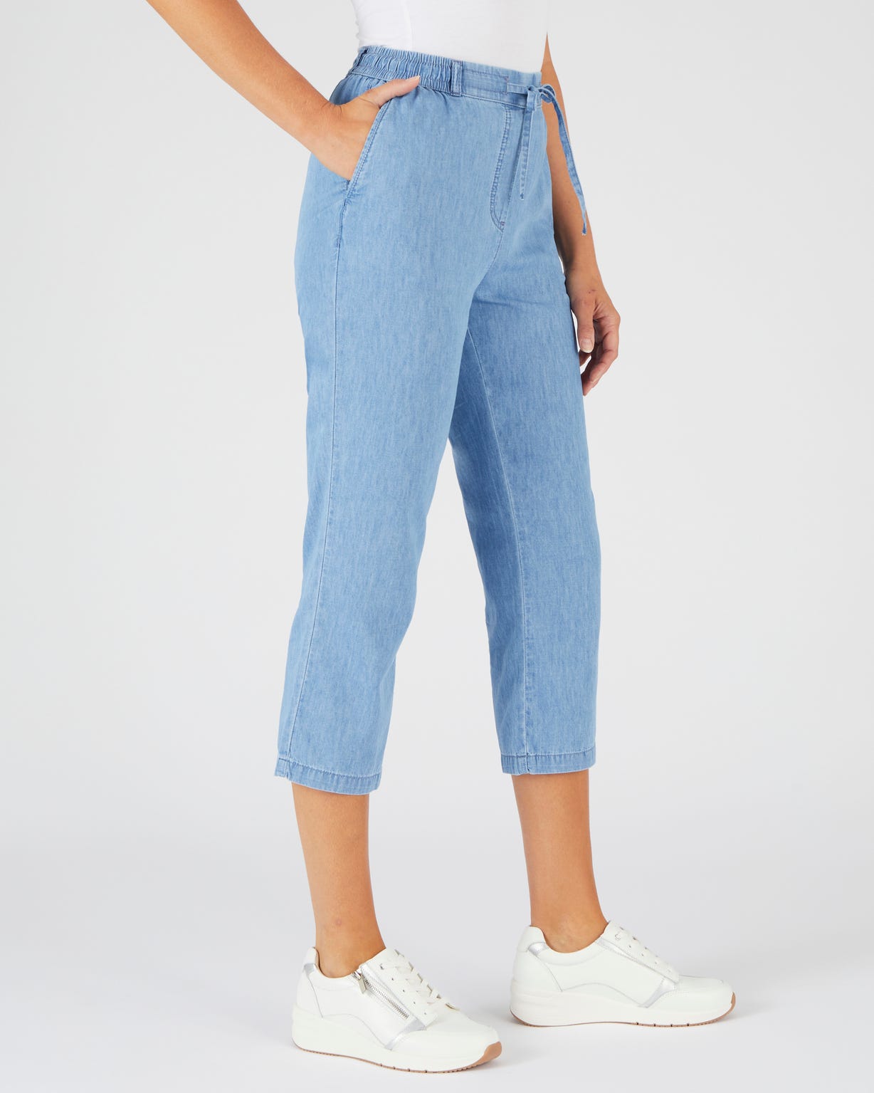 Pantacourt tissu chambray