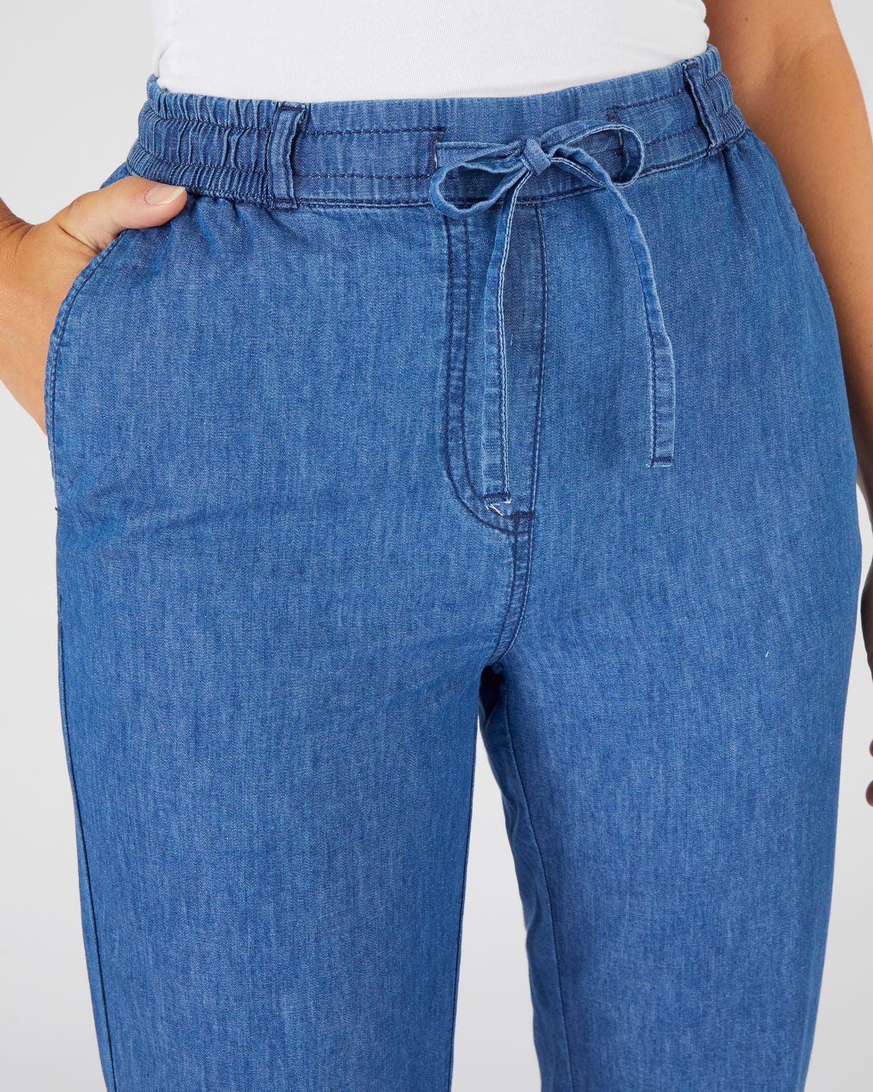 Pantacourt tissu chambray