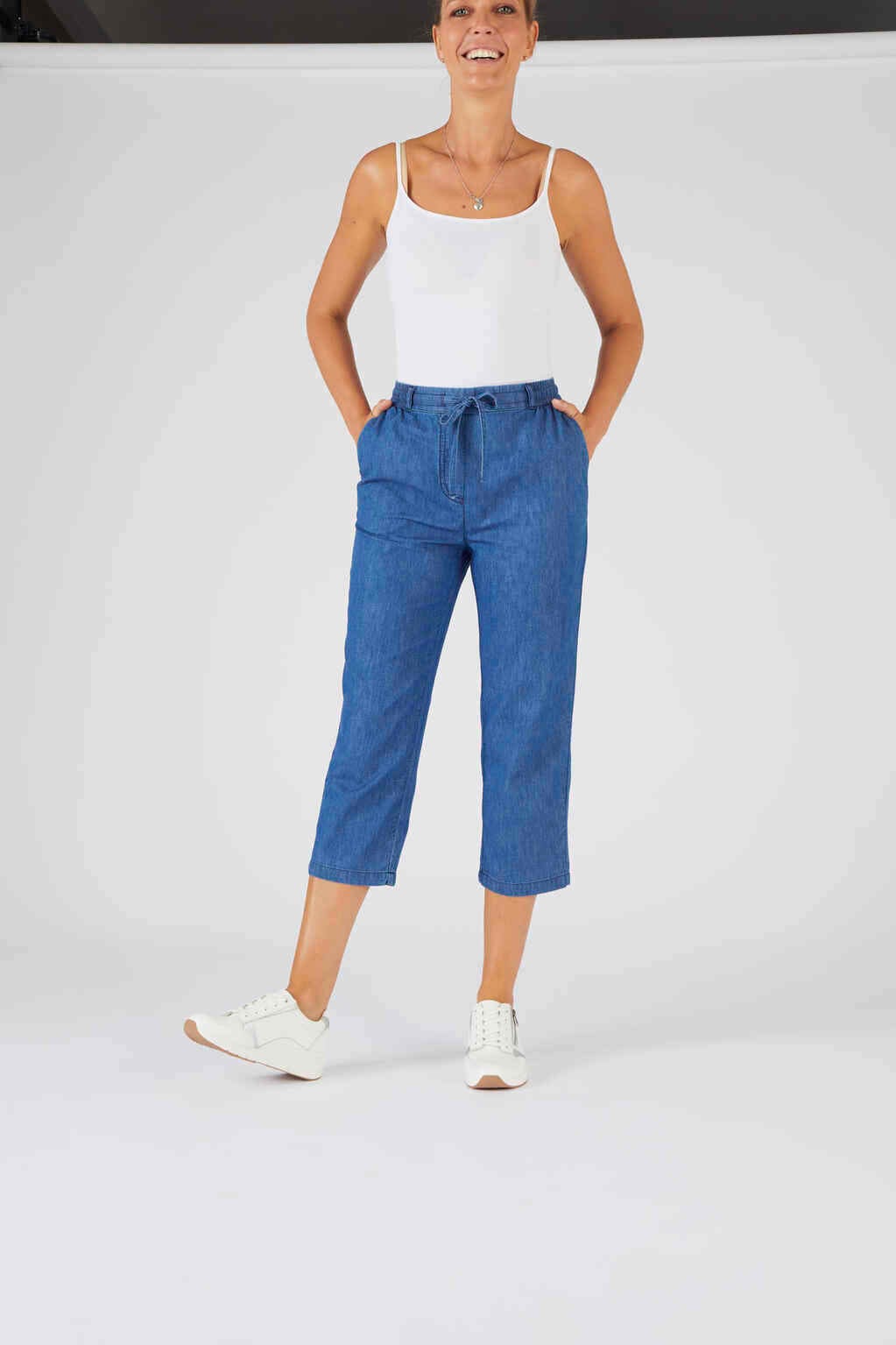 Pantacourt tissu chambray