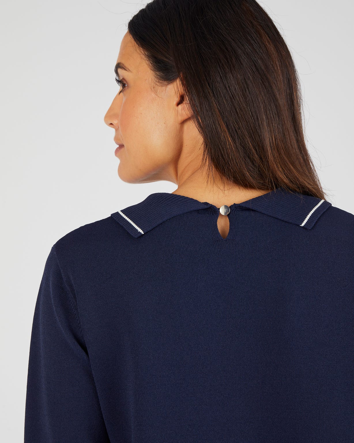 Pull maille serrée col polo