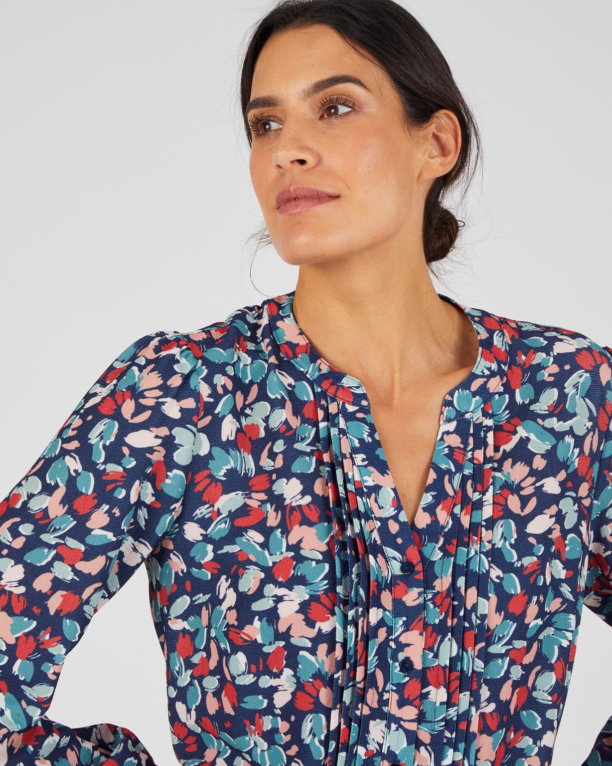 Robe boutonnée crêpe reliéfé
