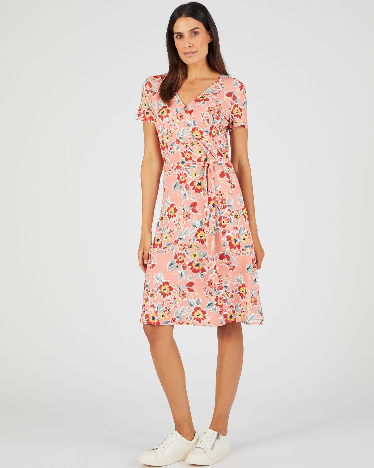 Robe effet cache-coeur viscose stretch