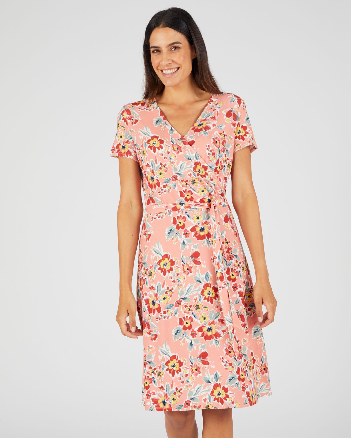 Robe effet cache-coeur viscose stretch