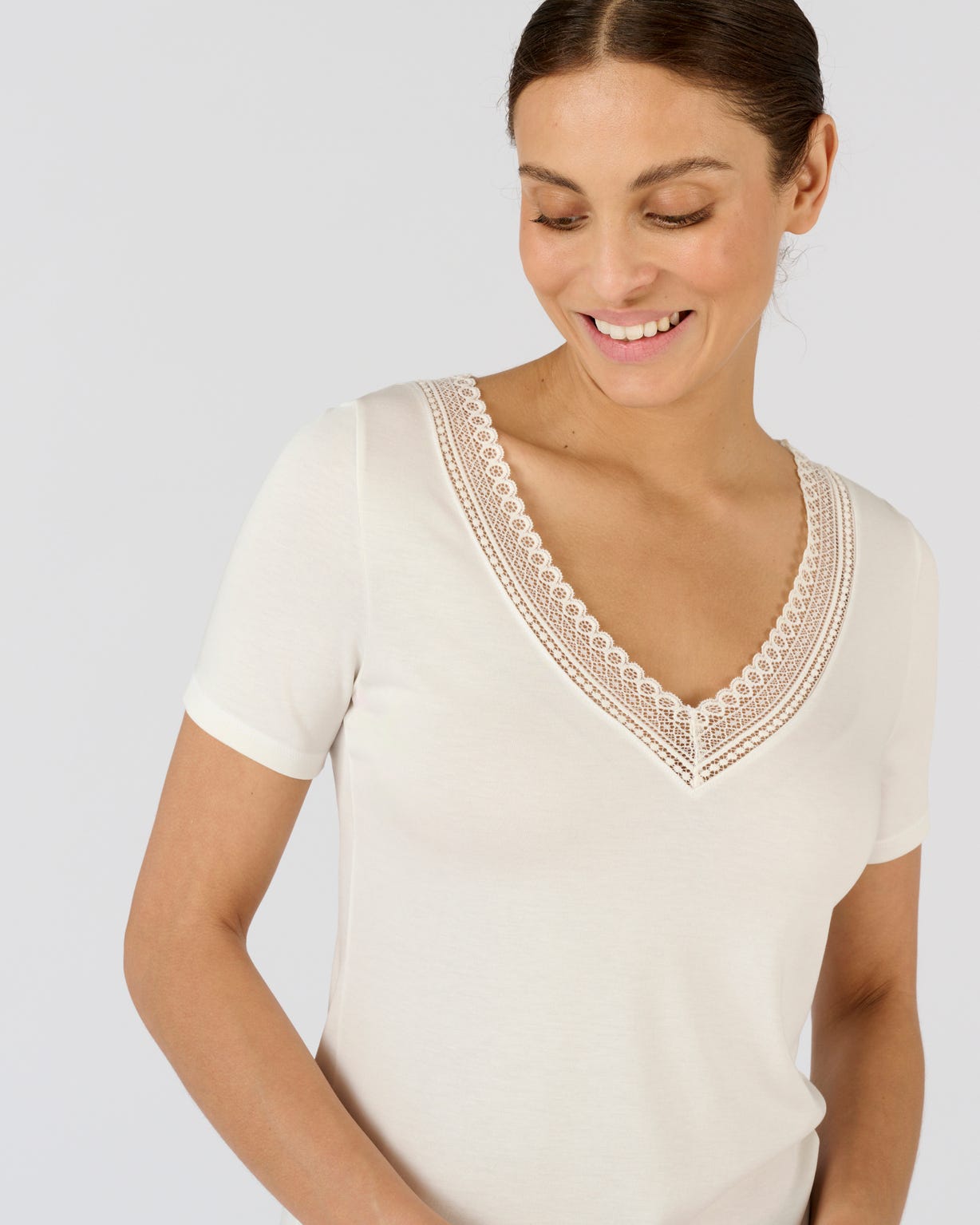T-shirt Climatyl col dentelle