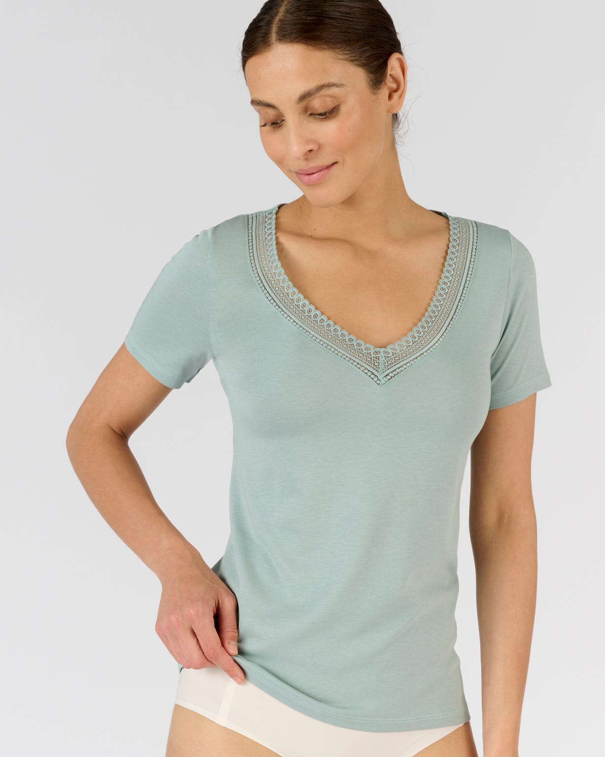 T-shirt Climatyl col dentelle