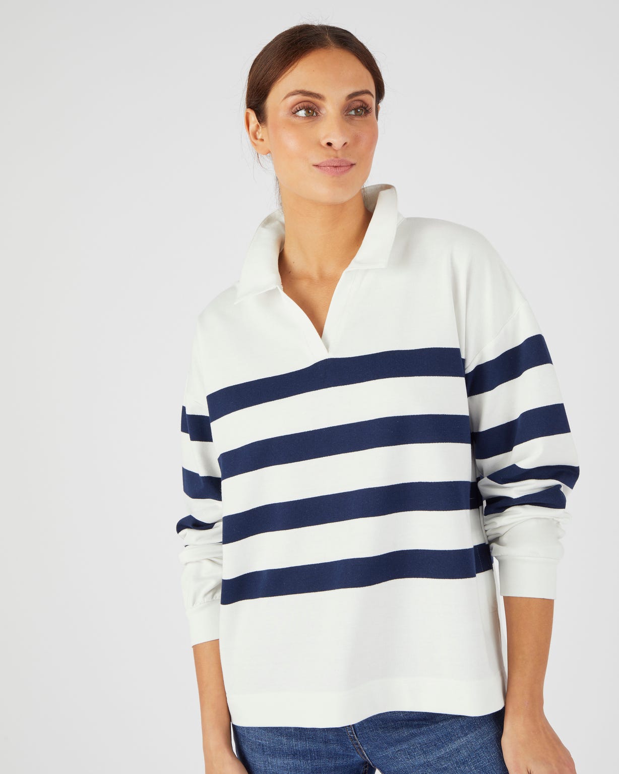 Sweat-shirt molleton rayé