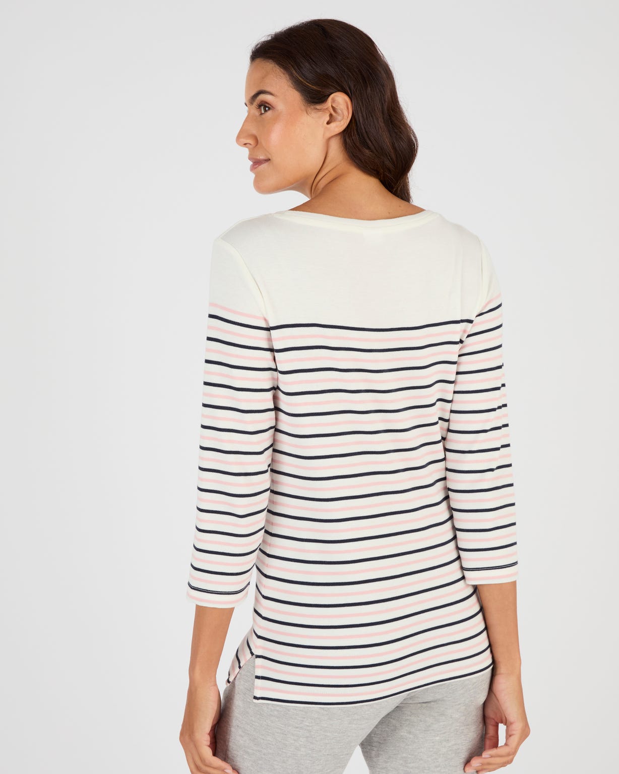 T-shirt rayé maille interlock