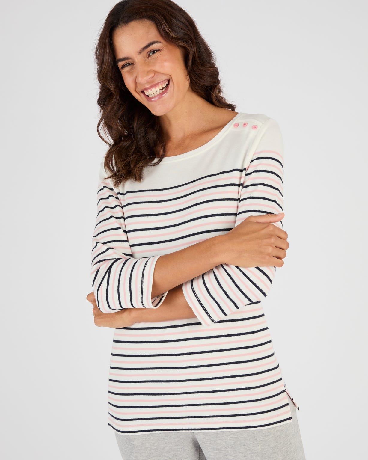 T-shirt rayé maille interlock