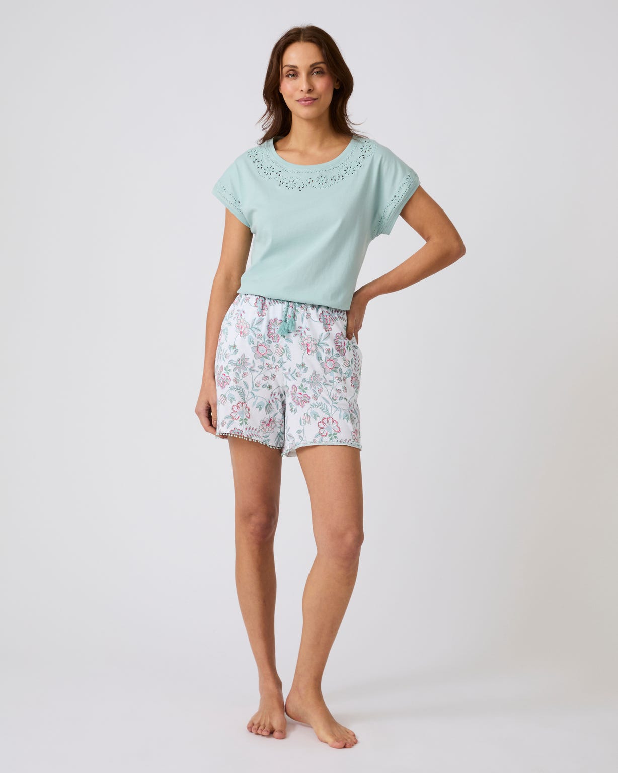 Pyjashort broderie anglaise