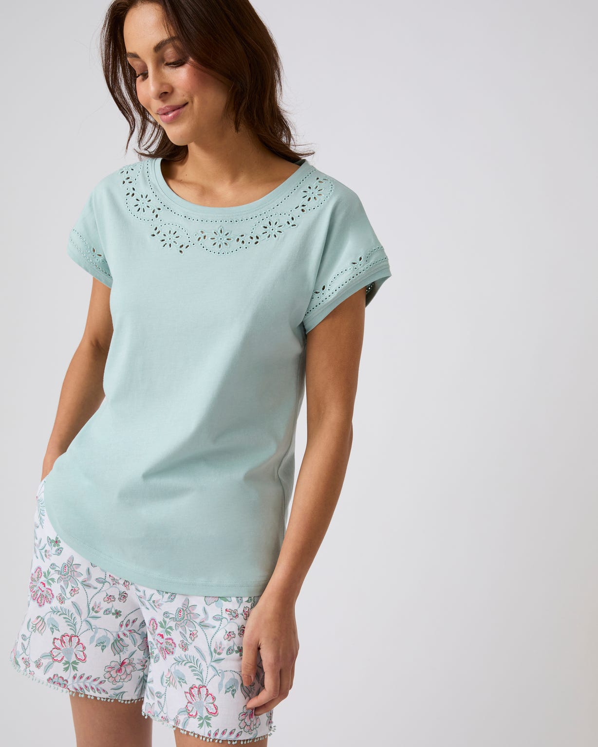 Pyjashort broderie anglaise