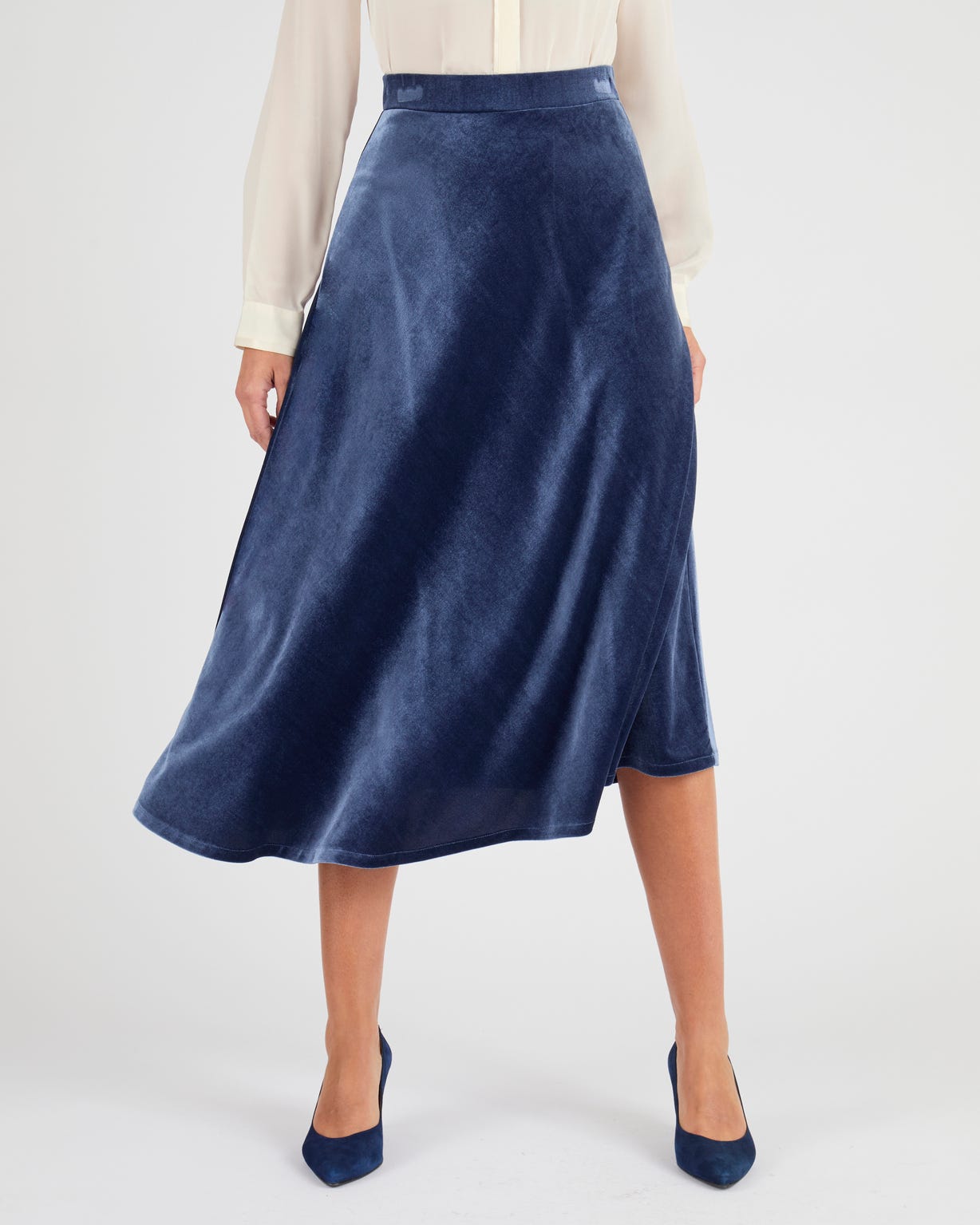 Jupe mi-longue en velours