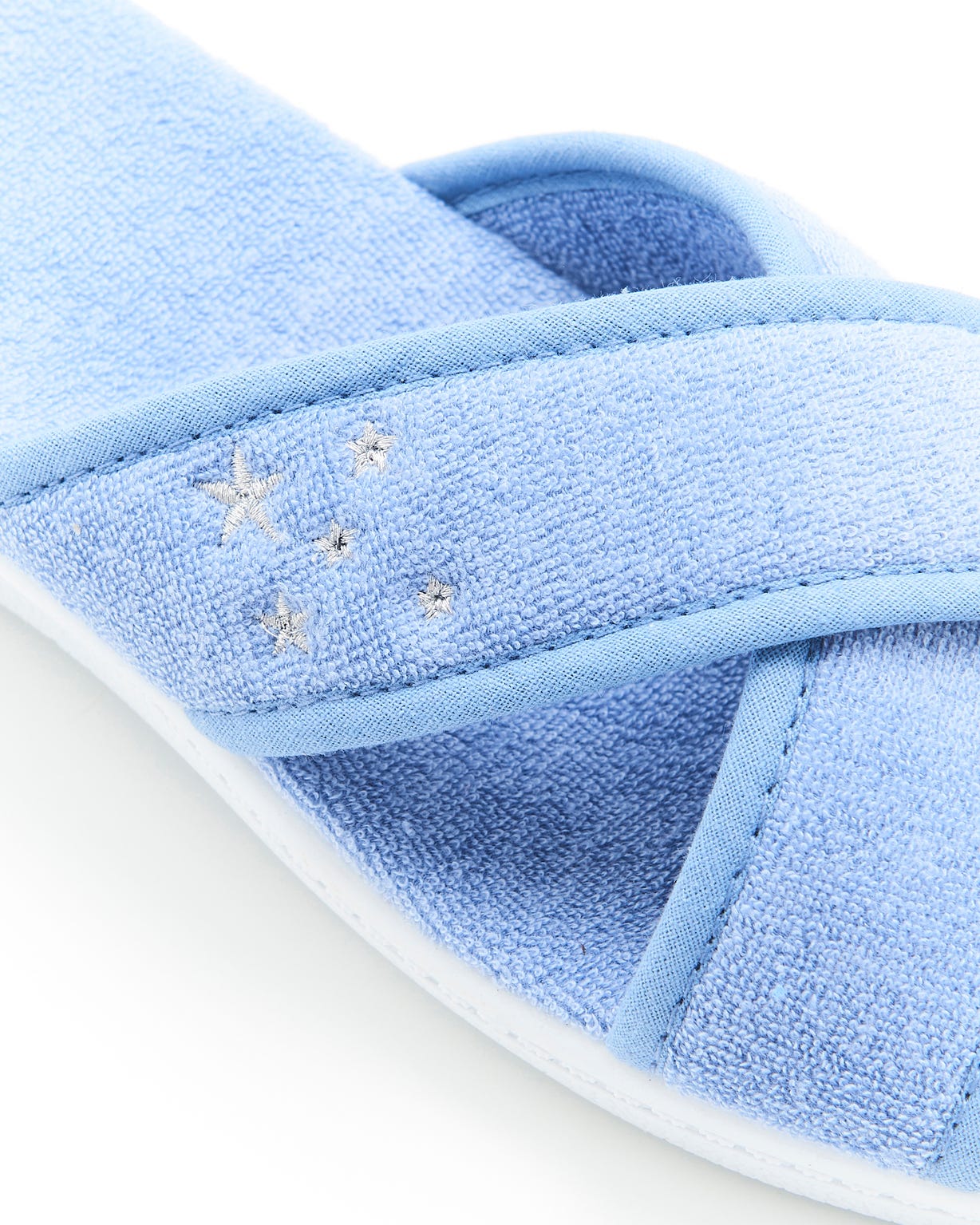 Mules ouvertes en tissu éponge