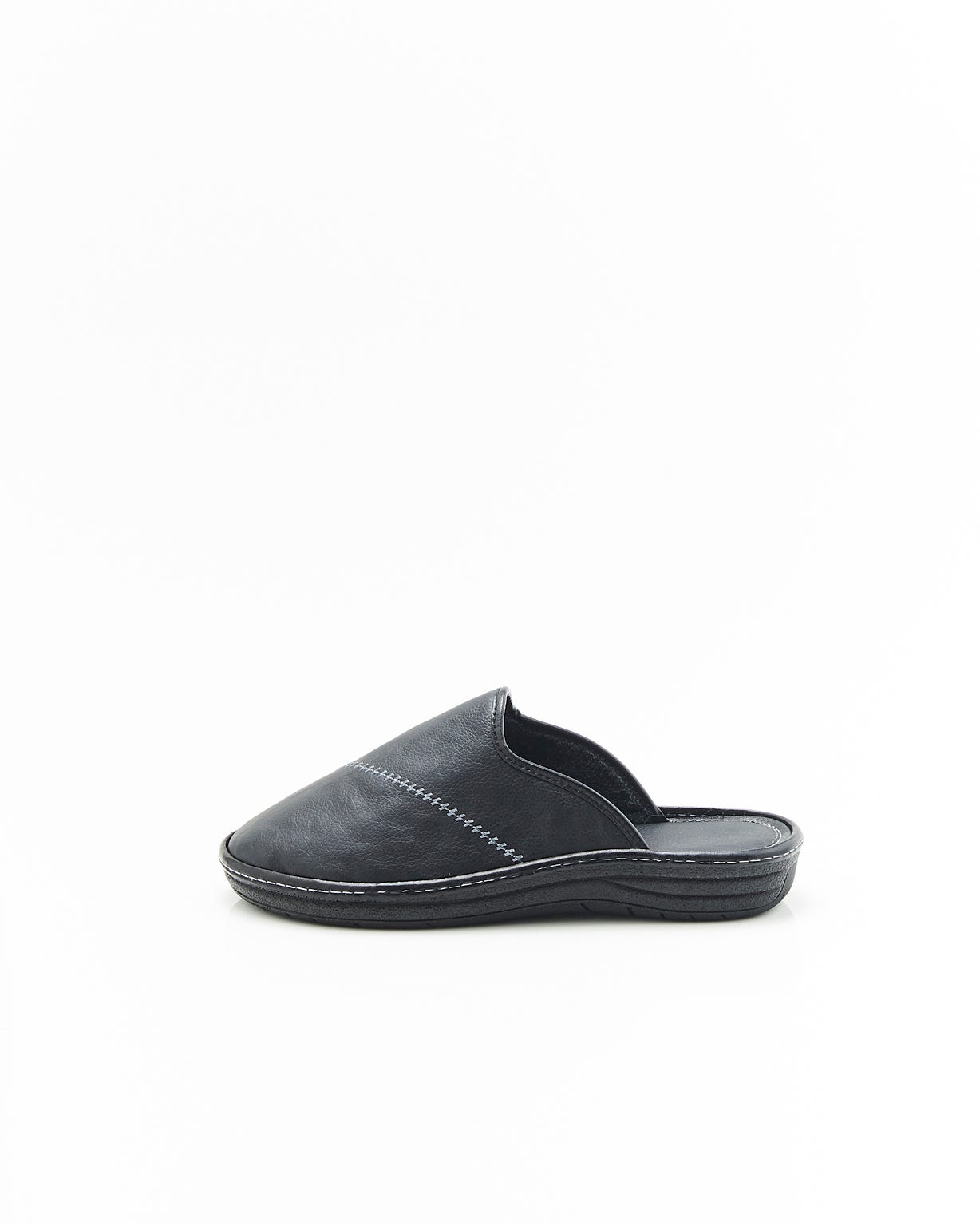 Mules en cuir grainé