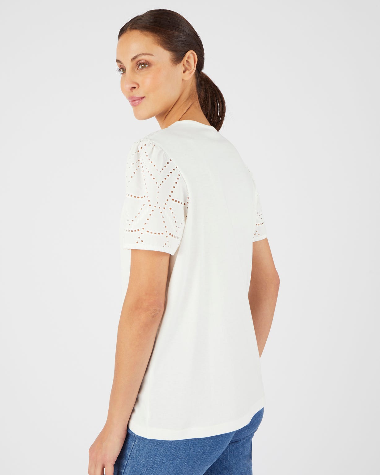T-shirt broderie anglaise pur coton