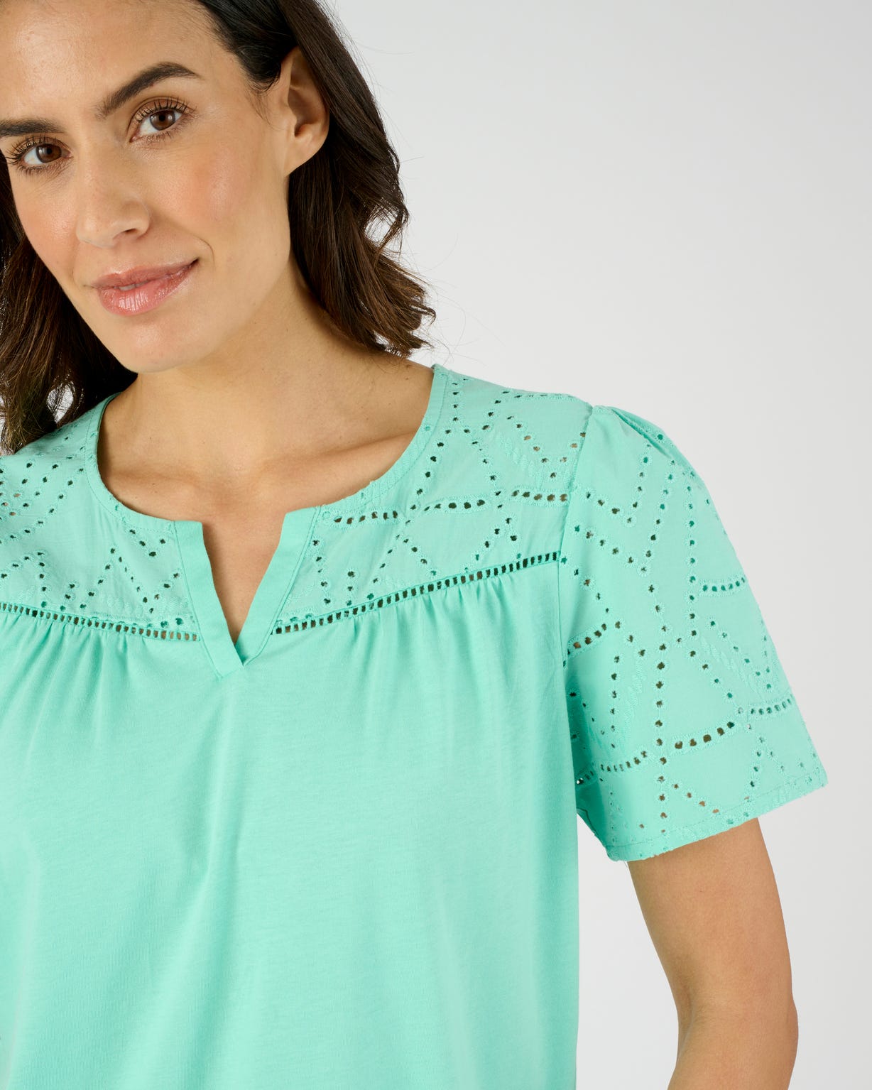 T-shirt broderie anglaise pur coton