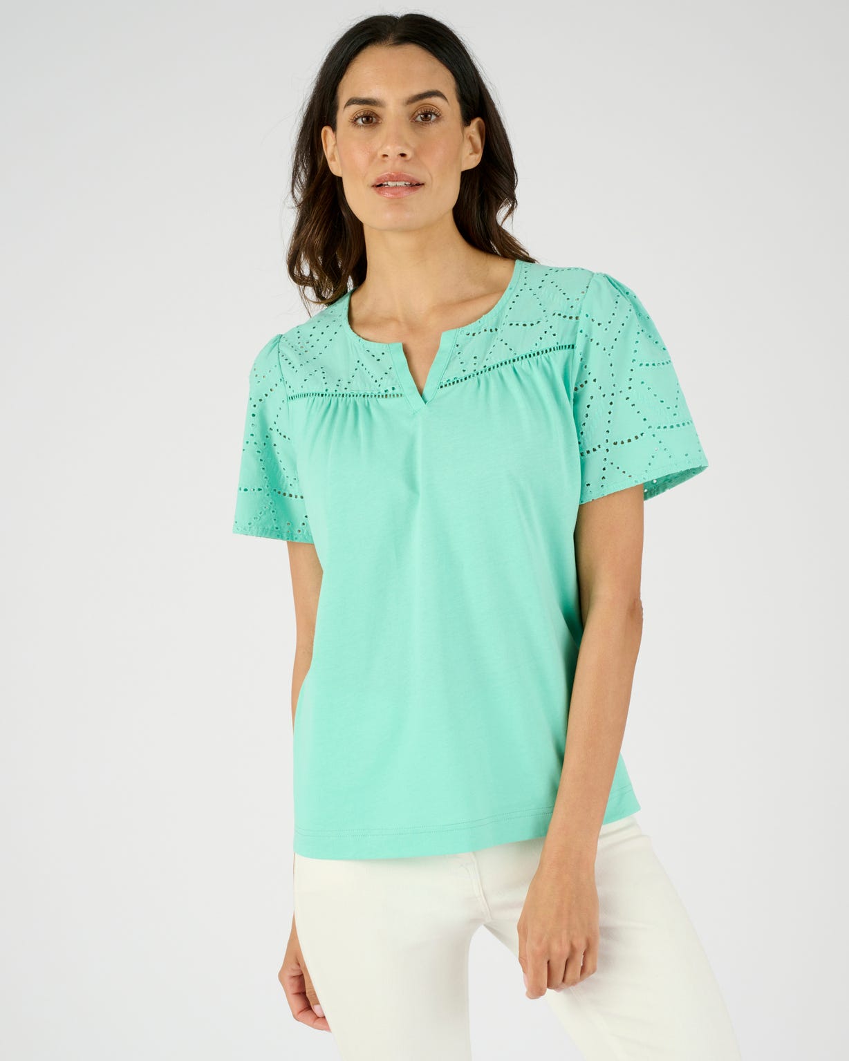 T-shirt broderie anglaise pur coton