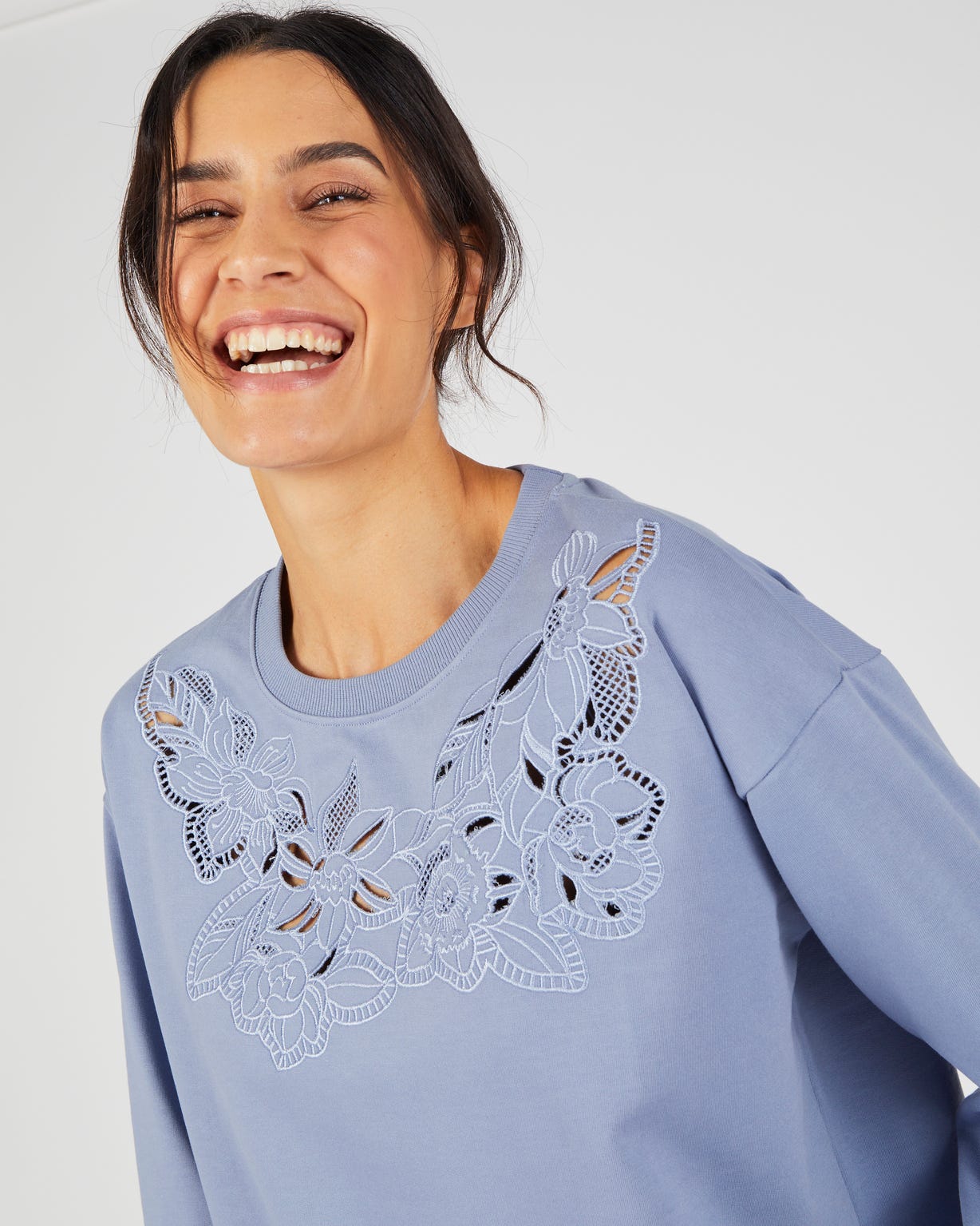 Sweat pur coton brodé