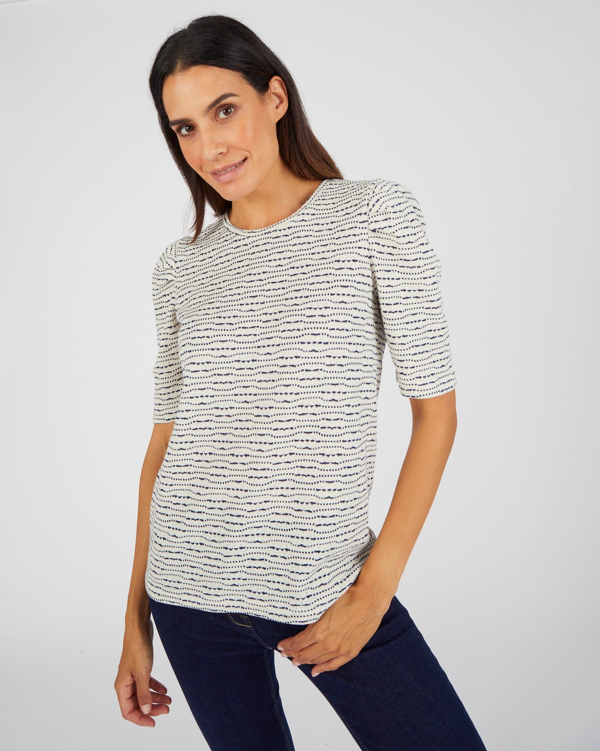 T-shirt maille rayures fantaisie