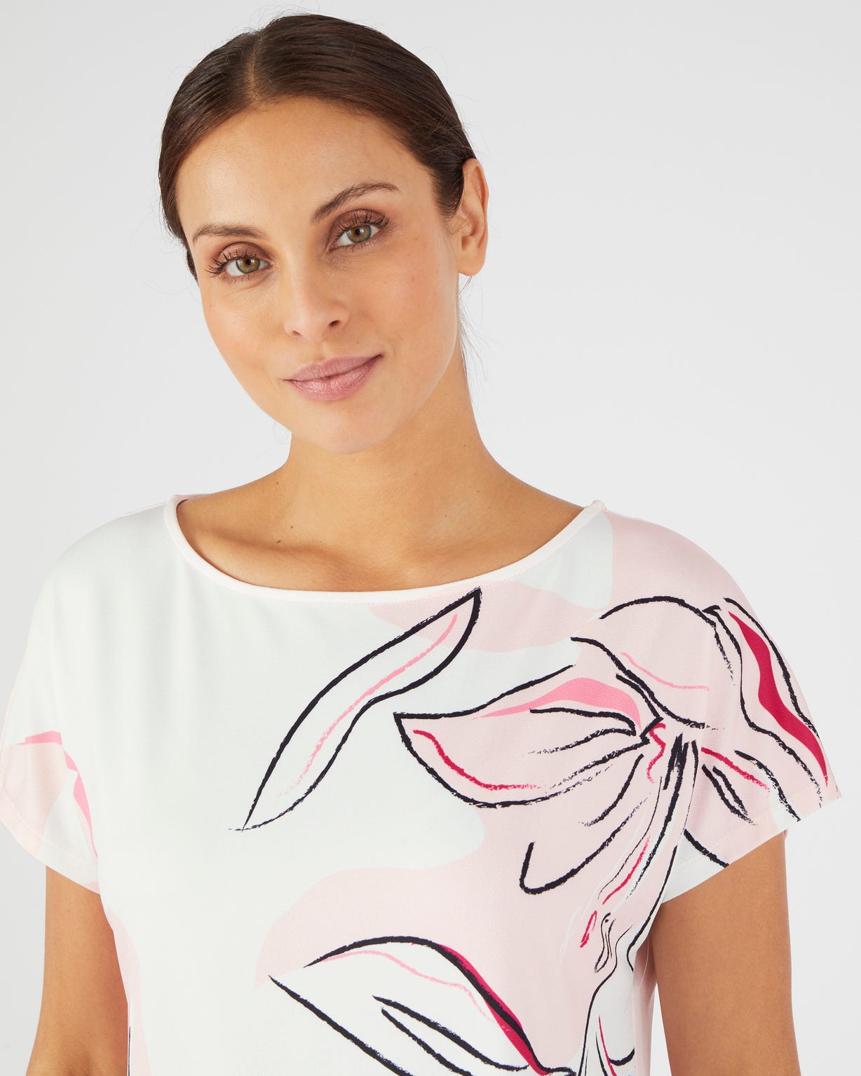 T-shirt crêpe imprimé devant