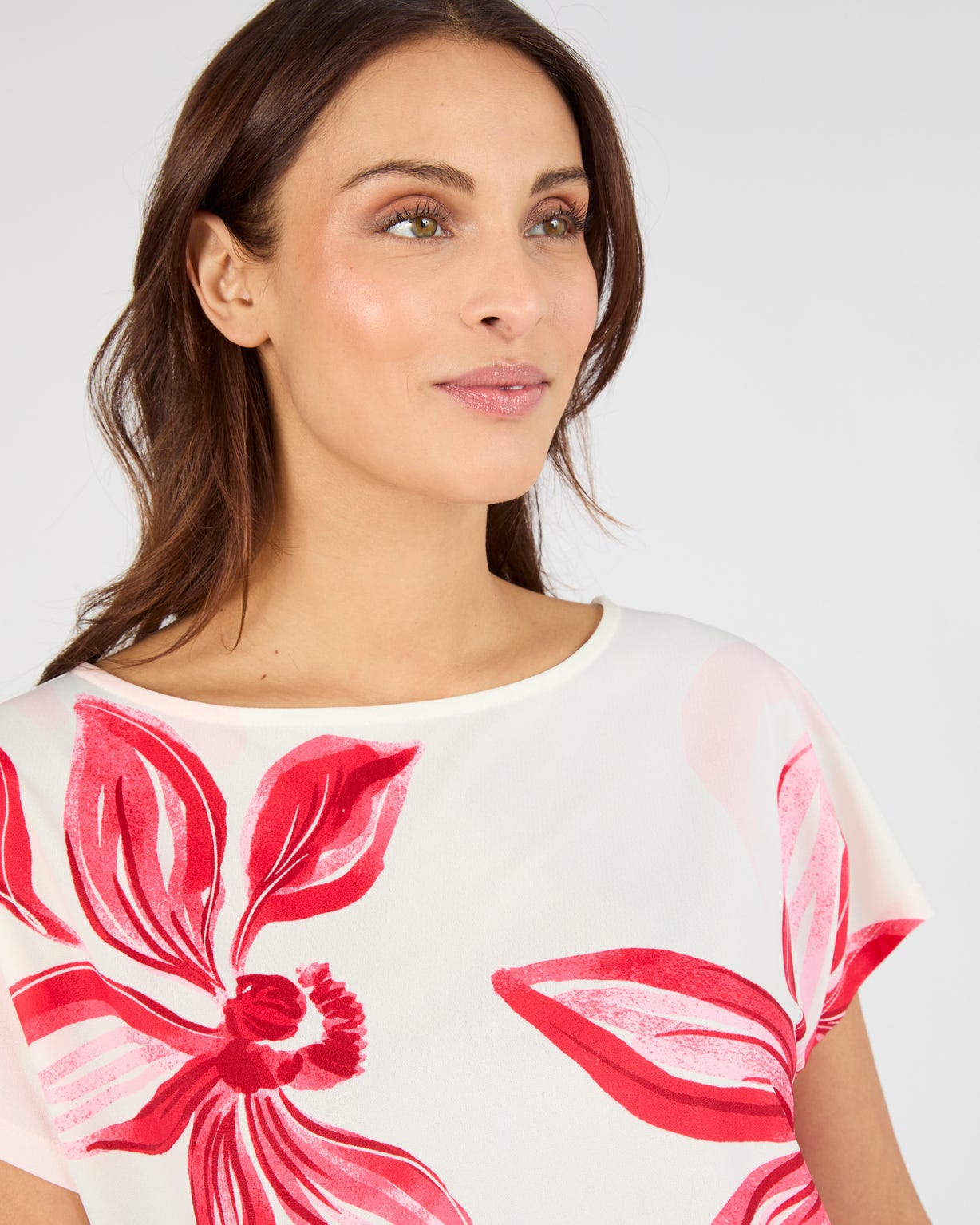 T-shirt crêpe imprimé devant