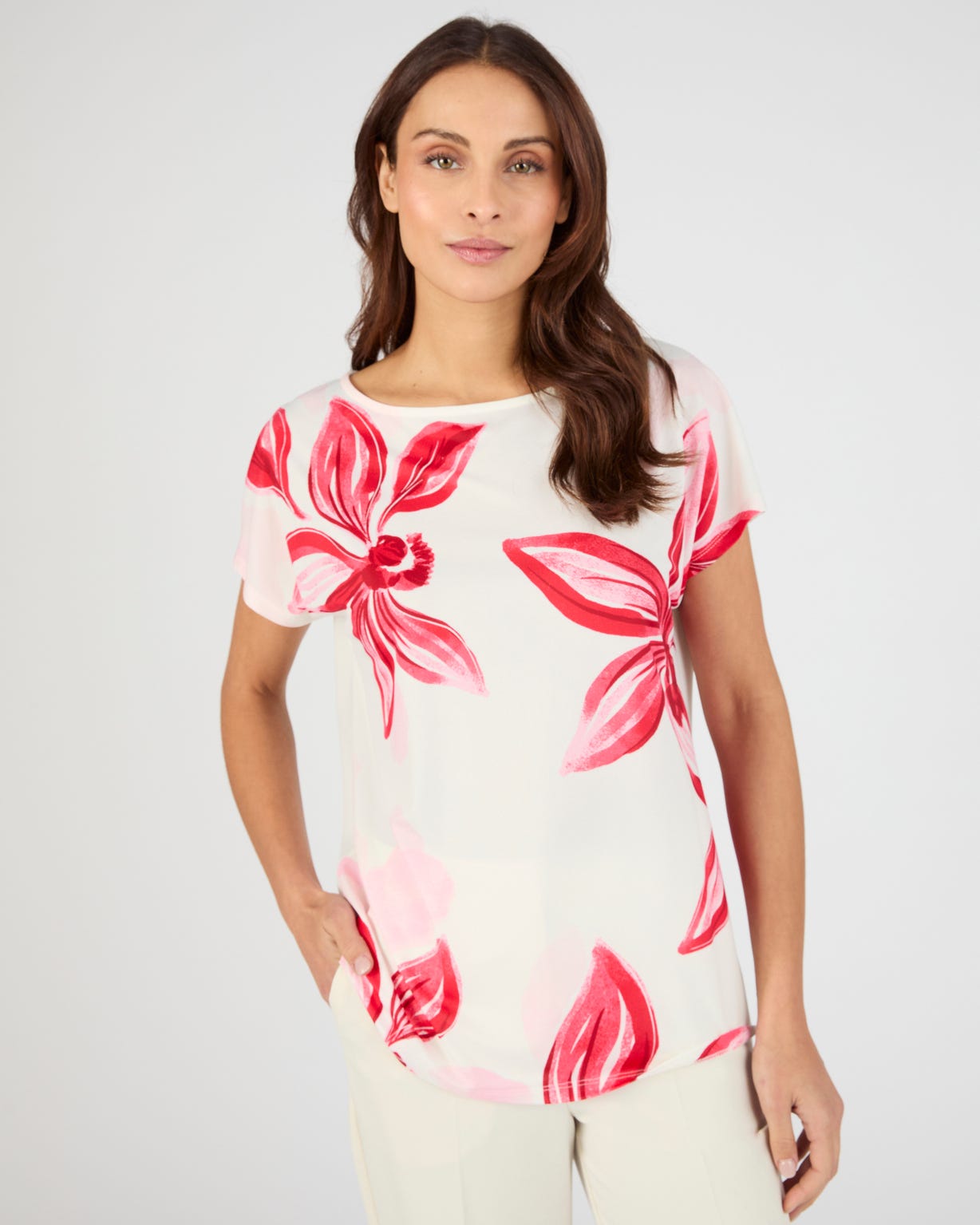 T-shirt crêpe imprimé devant