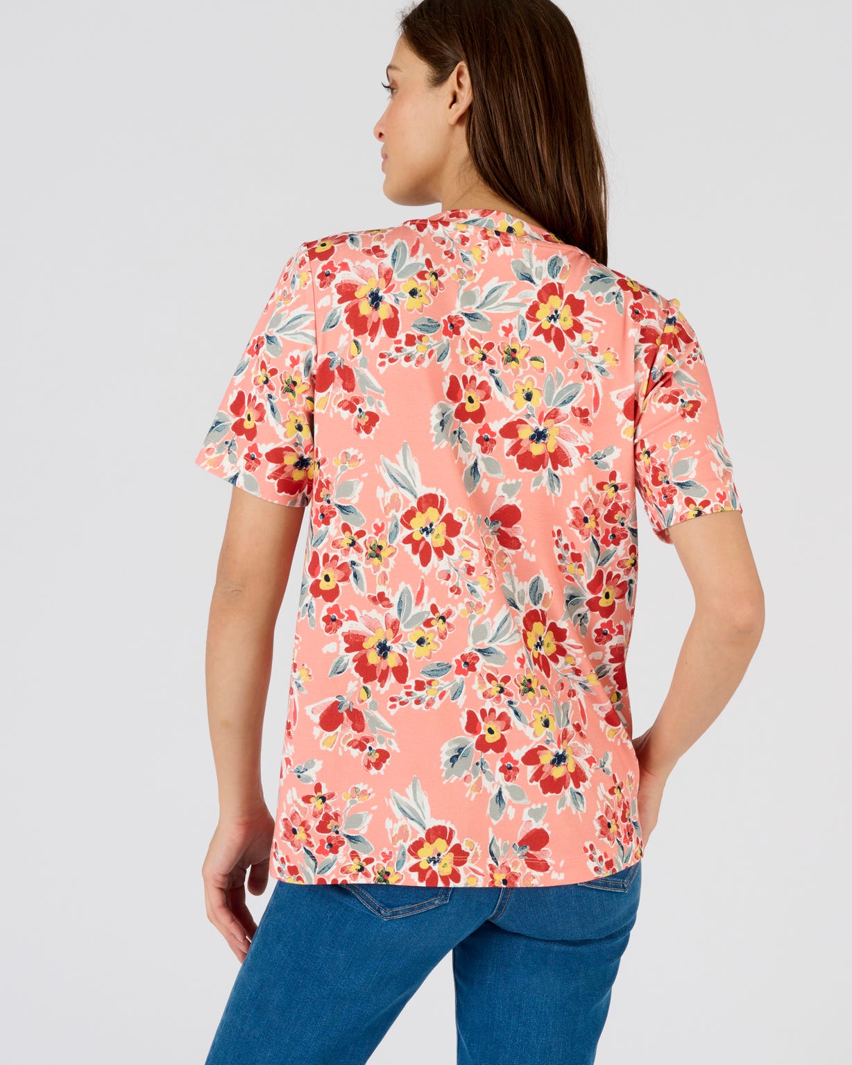 T-shirt fleuri viscose stretch