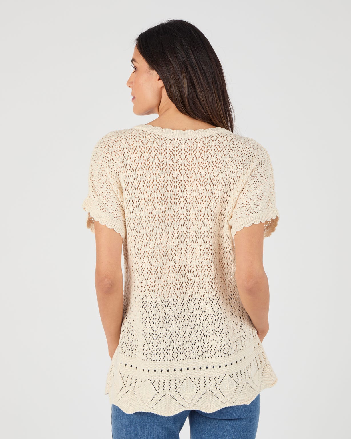 Pull en maille pointelle