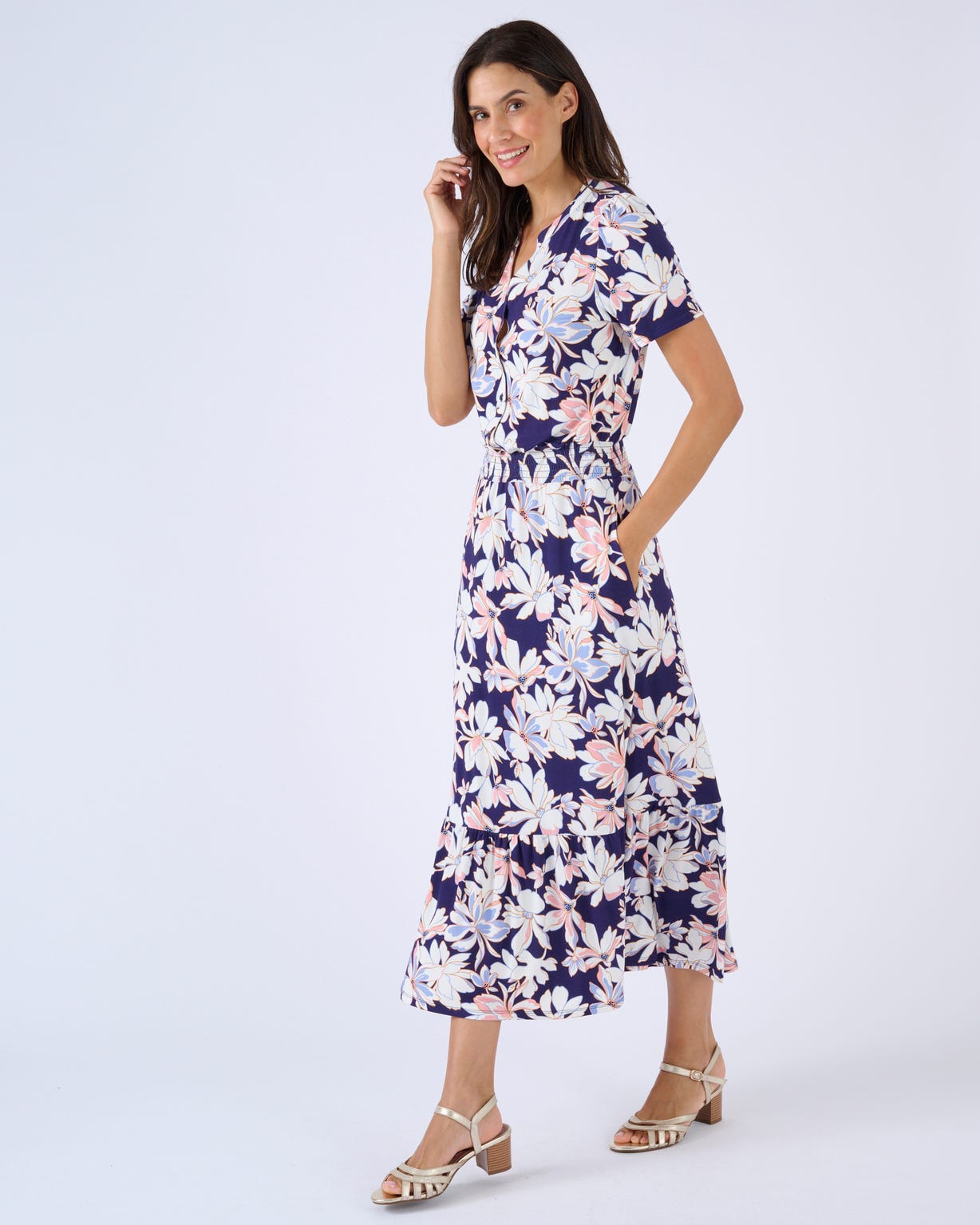 Robe maille smockée