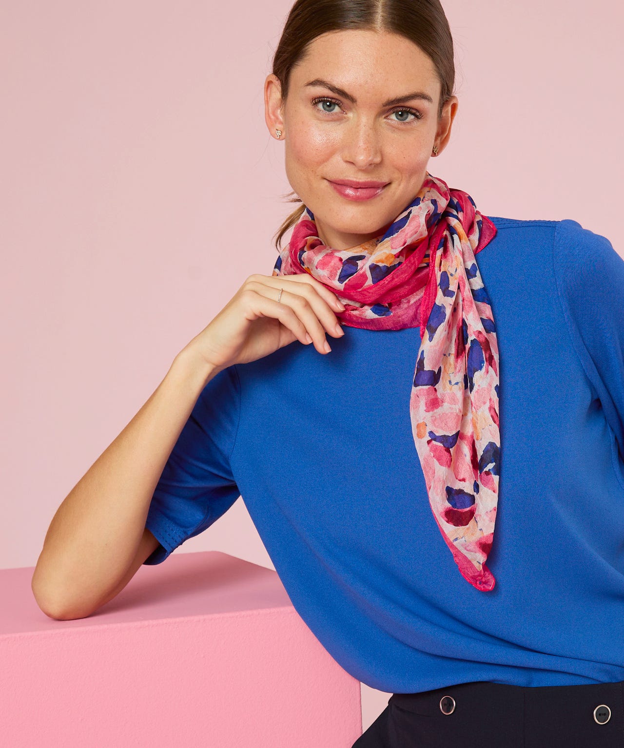 Foulard pure soie imprimé