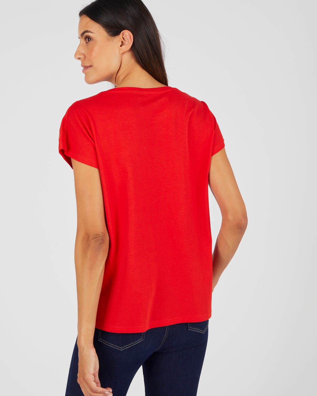 T-shirt broderie ton sur ton