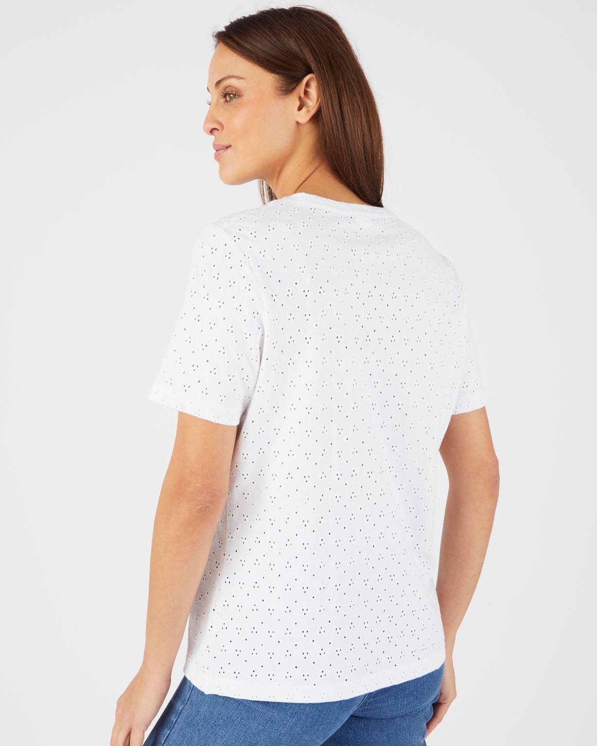 T-shirt maille brodée pur coton