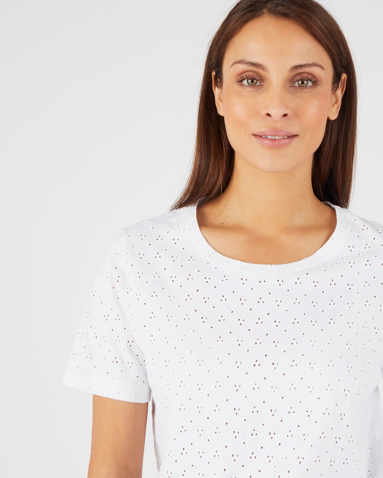 T-shirt maille brodée pur coton