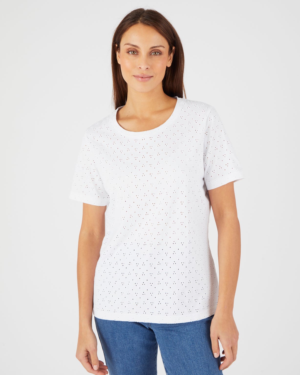 T-shirt maille brodée pur coton